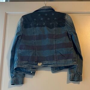 American Flag Distressed Denim Jacket